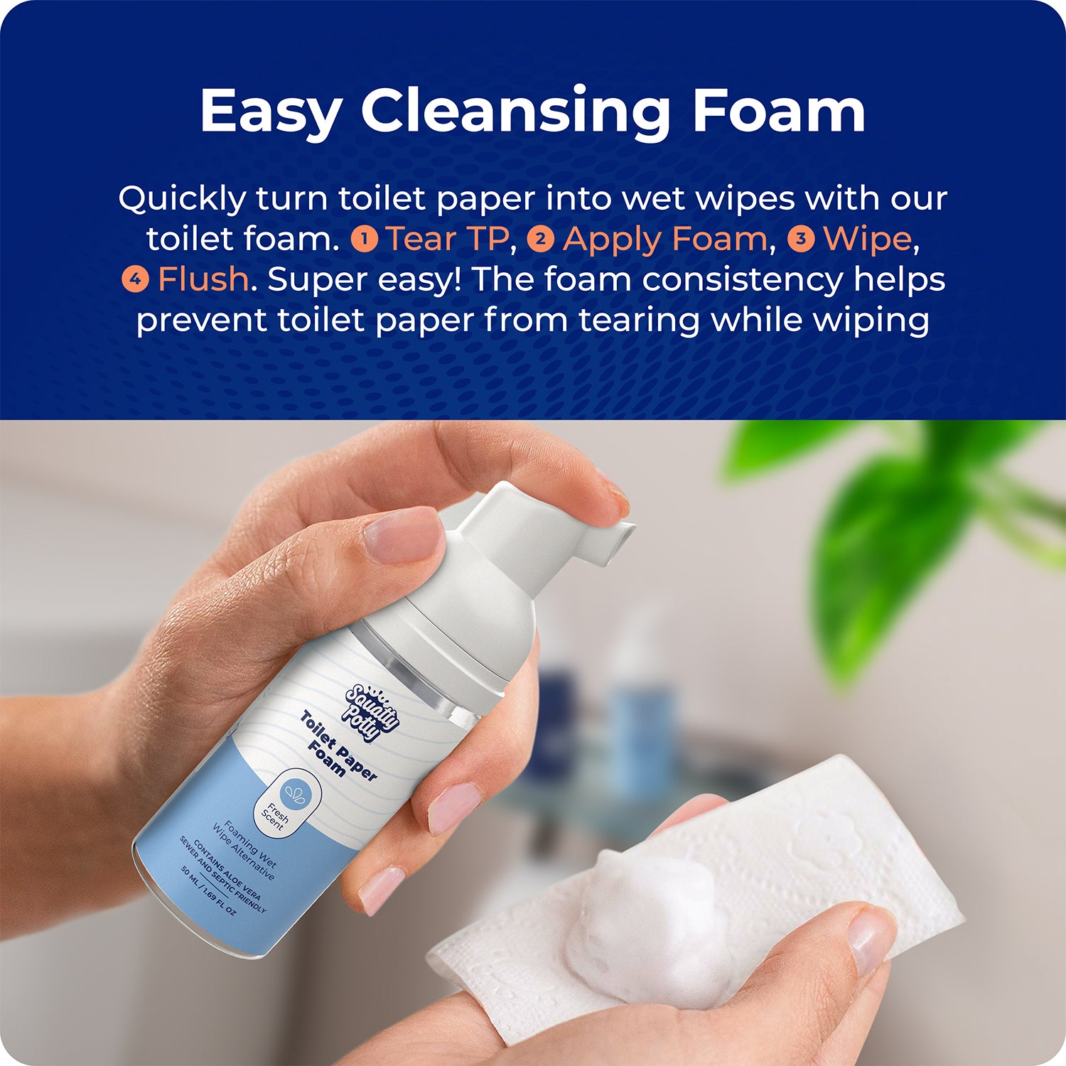 TOILET PAPER FOAM INSTANT WET WIPE 2 PACK - Sqoatty Pottys