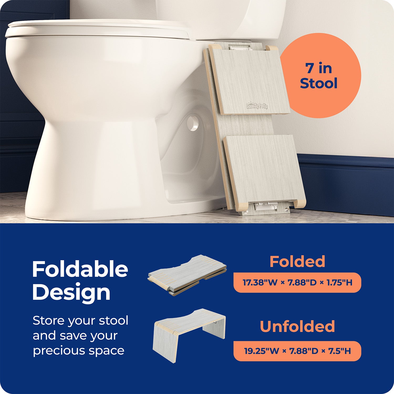 OSLO EUCALYPTUS FOLDING STOOL - Sqoatty Pottys