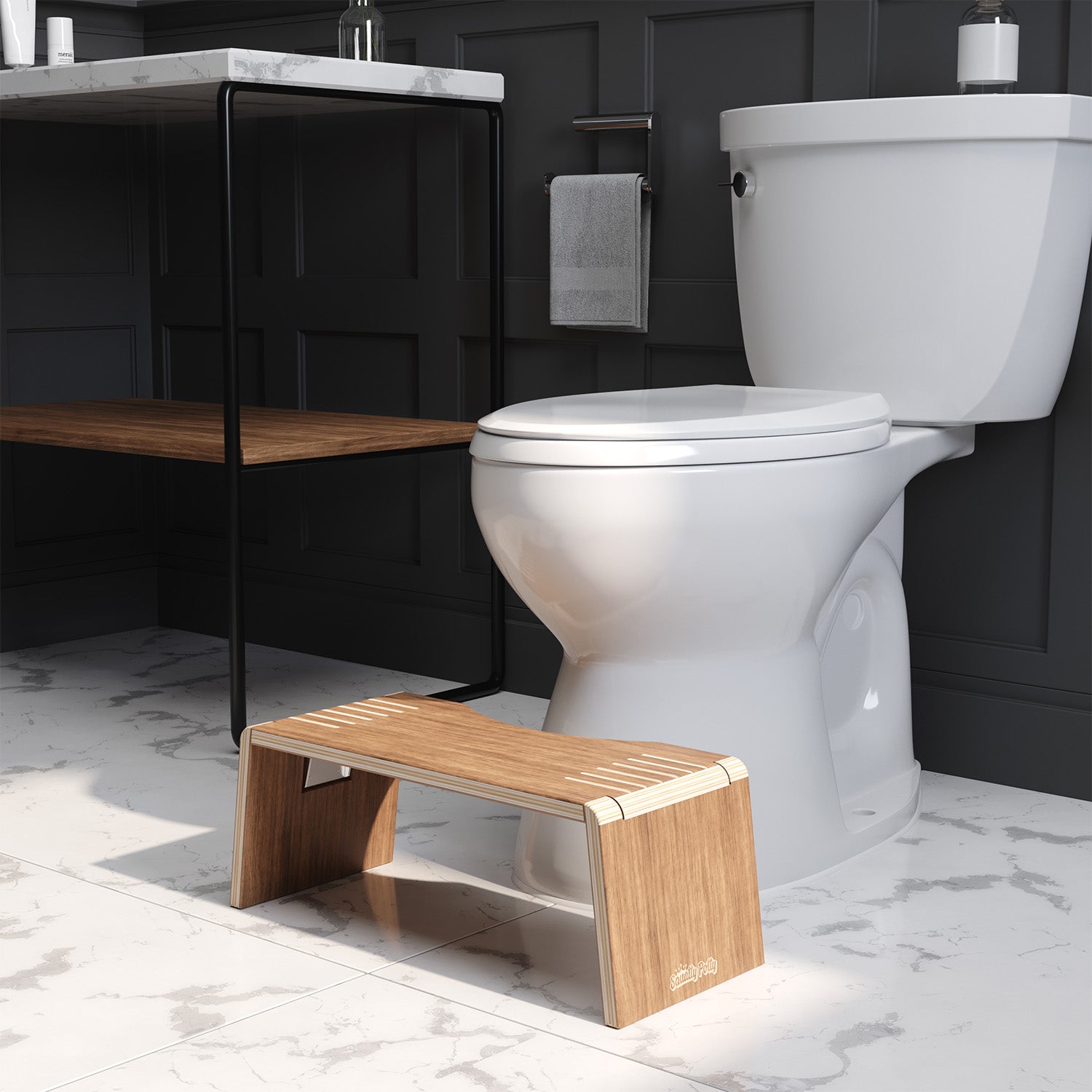 OSLO TEAK FOLDING STOOL - Sqoatty Pottys