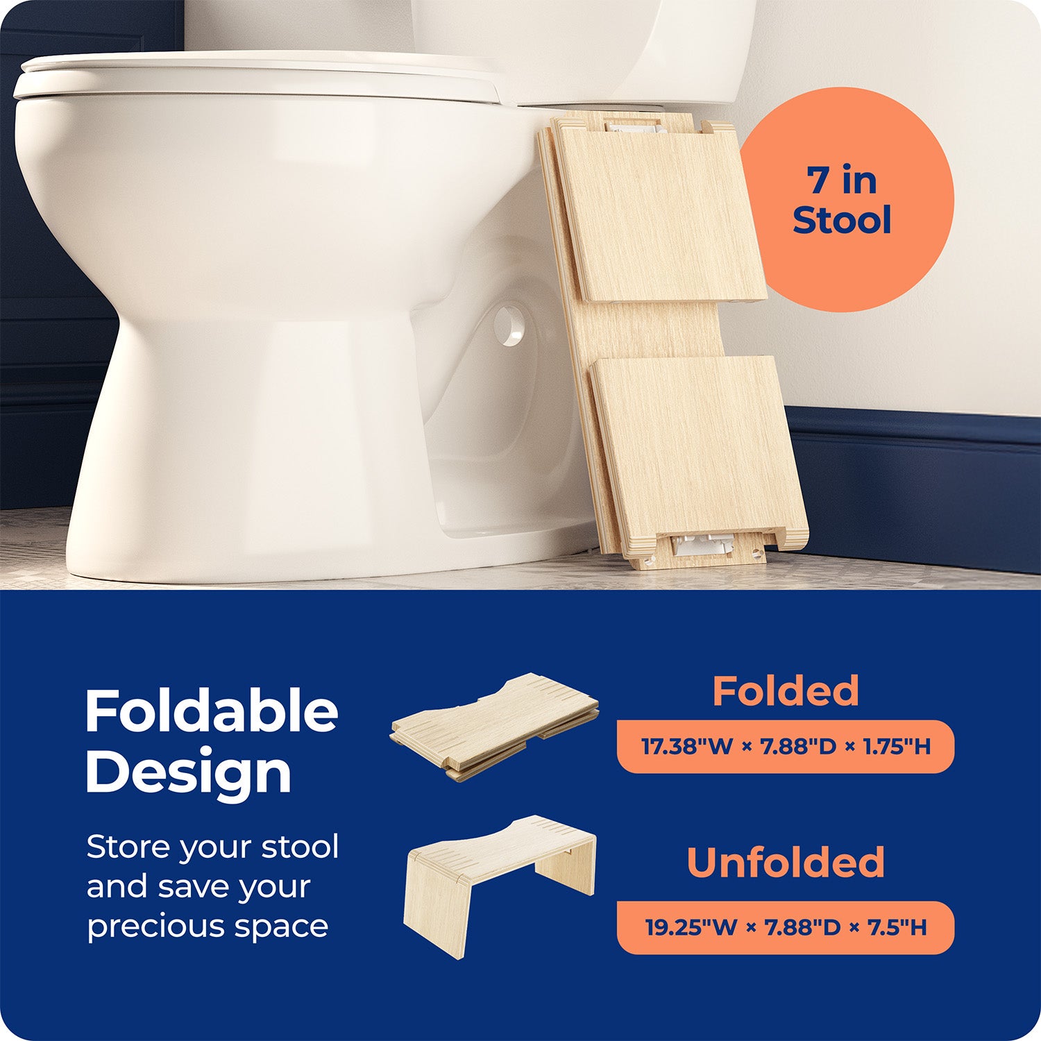 OSLO OAK FOLDING STOOL - Sqoatty Pottys