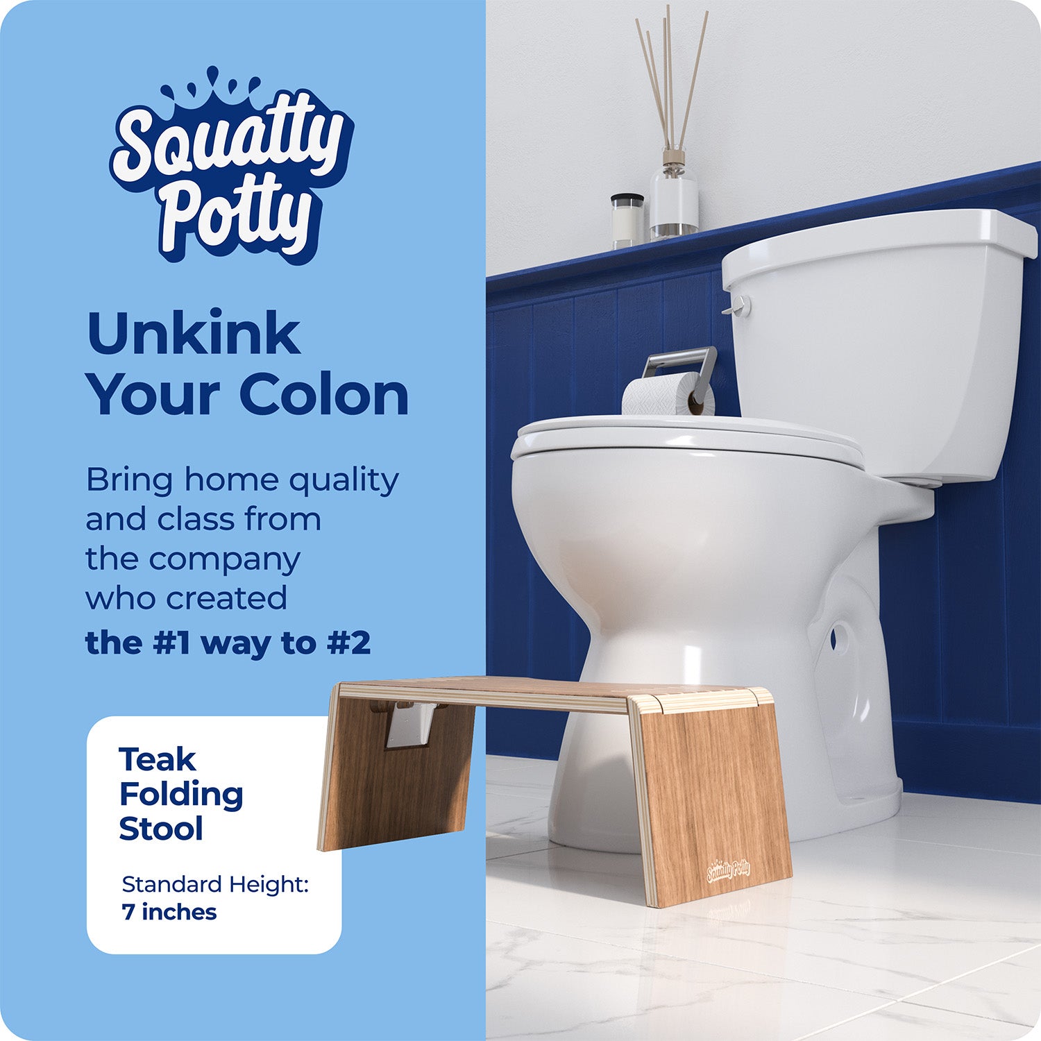OSLO TEAK FOLDING STOOL - Sqoatty Pottys