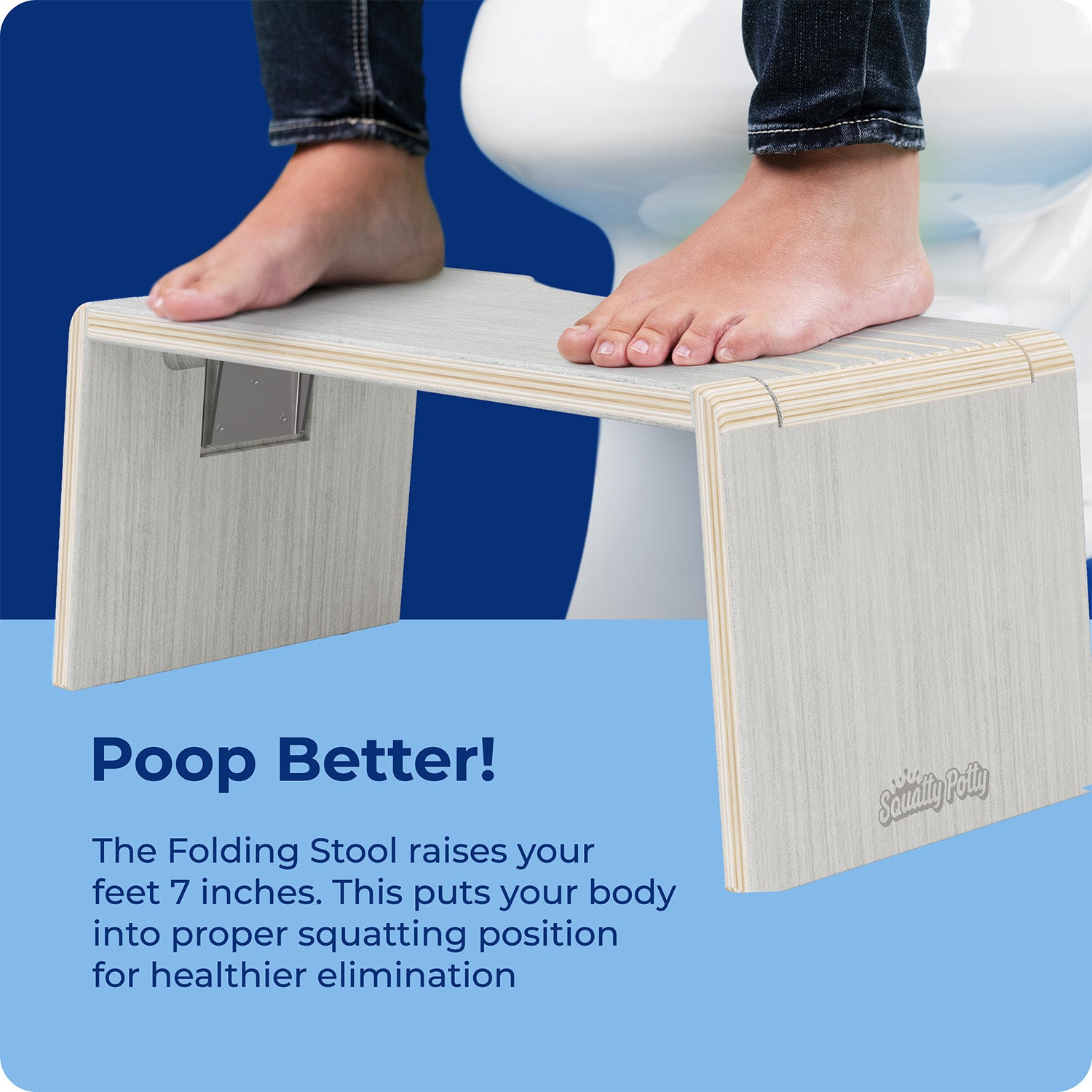 OSLO EUCALYPTUS FOLDING STOOL - Sqoatty Pottys